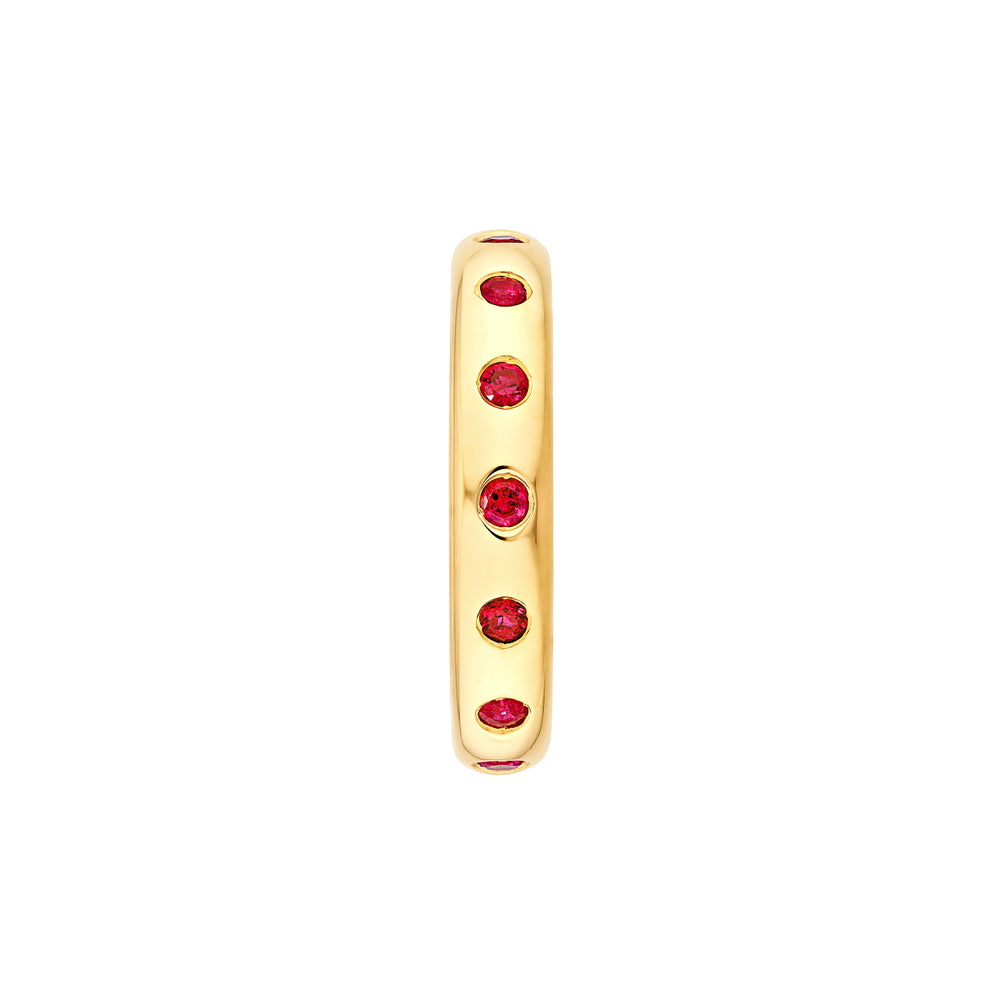 0.70ct Round Ruby Straight Band Ring