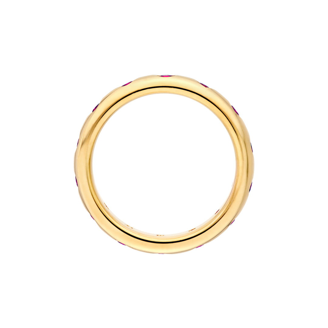 0.70ct Round Ruby Straight Band Ring