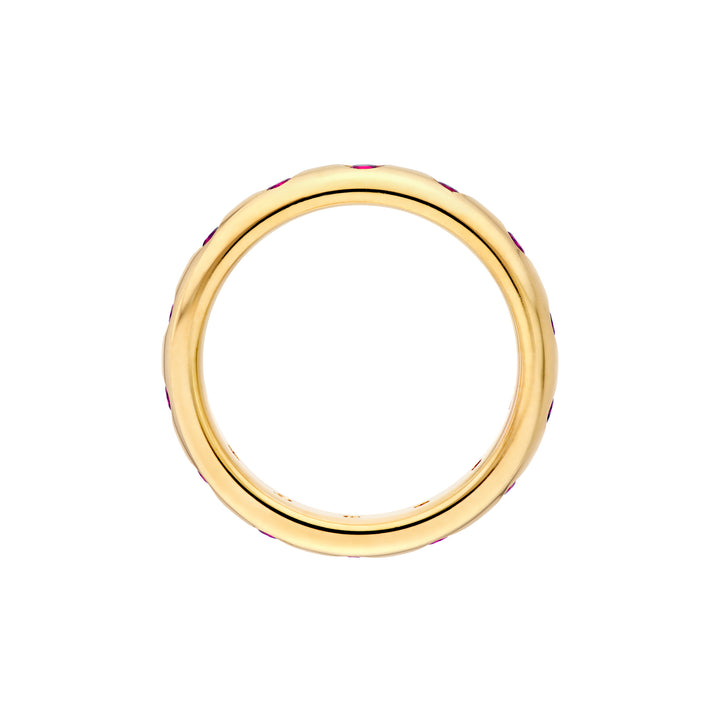 0.70ct Round Ruby Straight Band Ring
