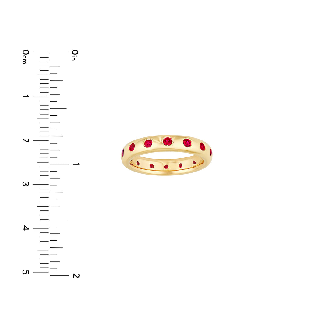 0.70ct Round Ruby Straight Band Ring