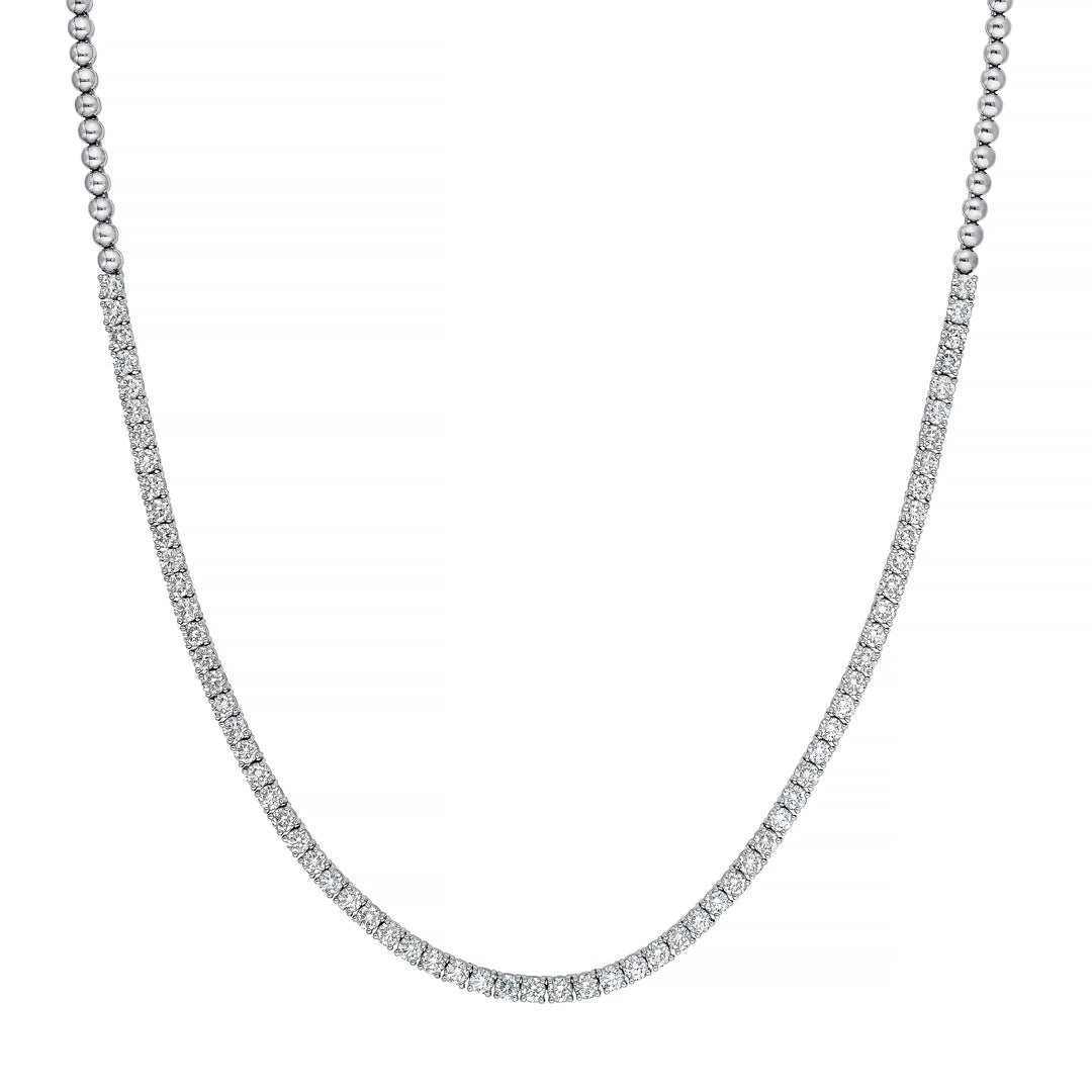 Diamond Halfway Tennis Straight Necklace (7tcw)