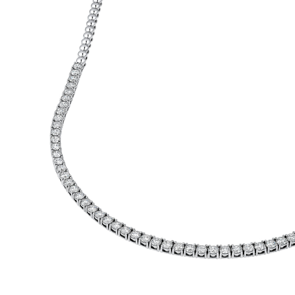 Diamond Halfway Tennis Straight Necklace (7tcw)