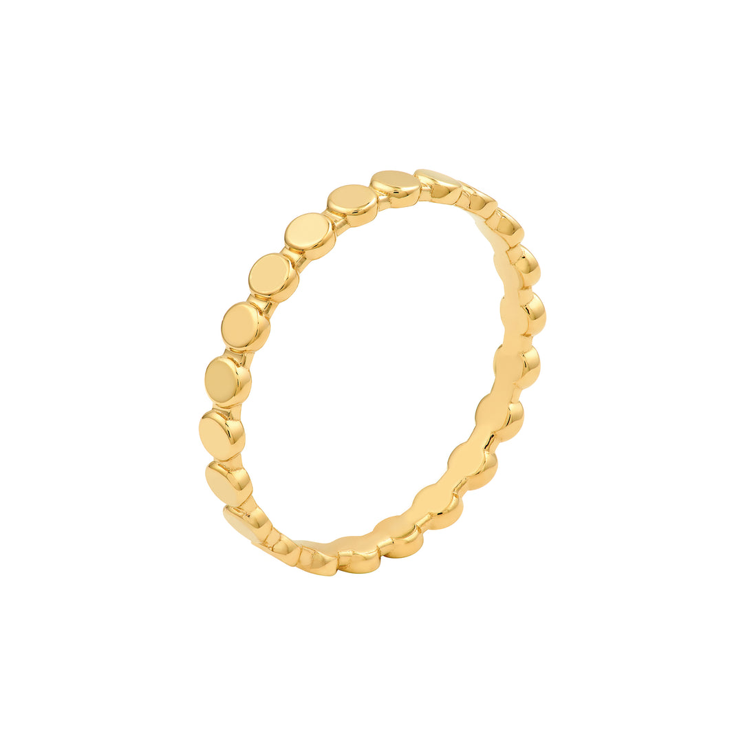 Flat Oval Beaded Band Ring