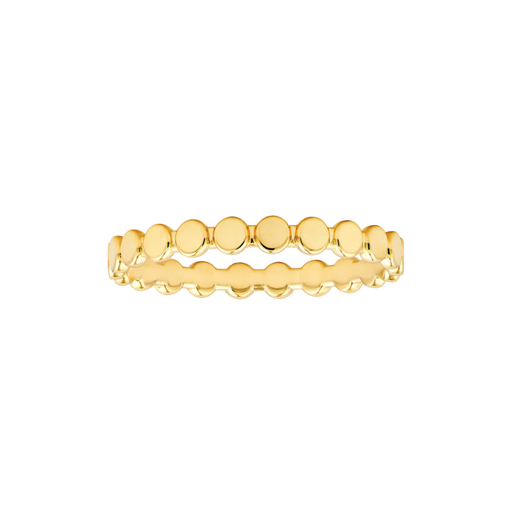 Flat Oval Beaded Band Ring