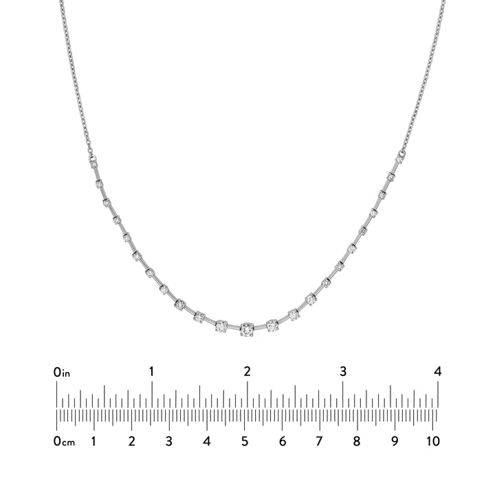 Round Ascending Diamond Necklace (1tcw)