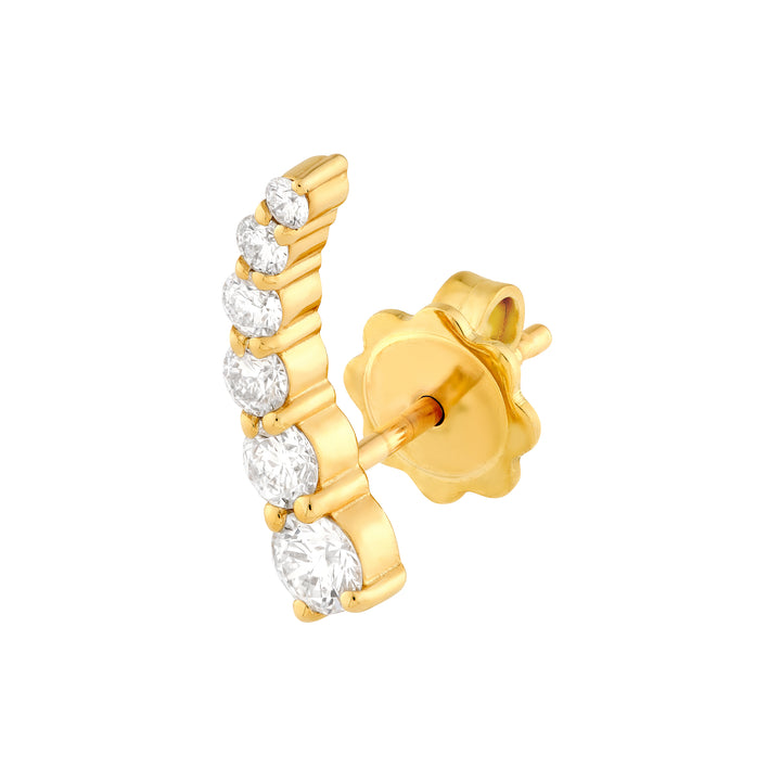 7/8tcw Graduated Round Diamond Climber Earrings
