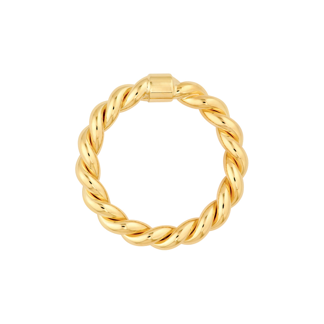 Double Twist Polished Tube Ring