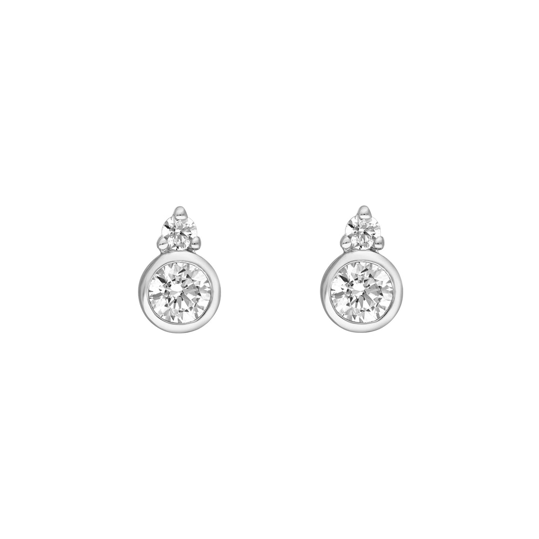 3/8tcw Round Bezel Diamond Earrings