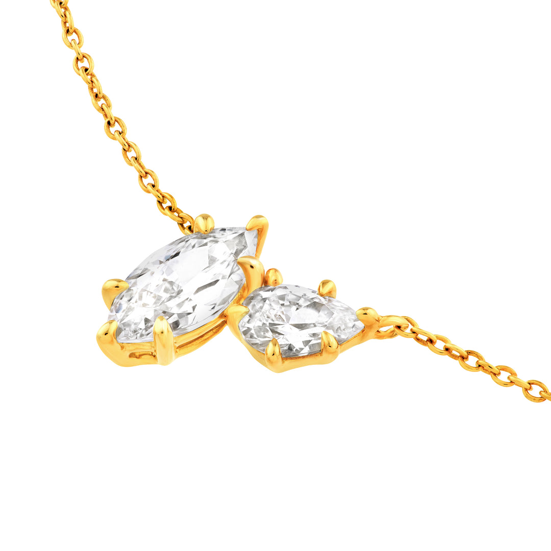 2tcw Marquise & Round Diamond Station Necklace