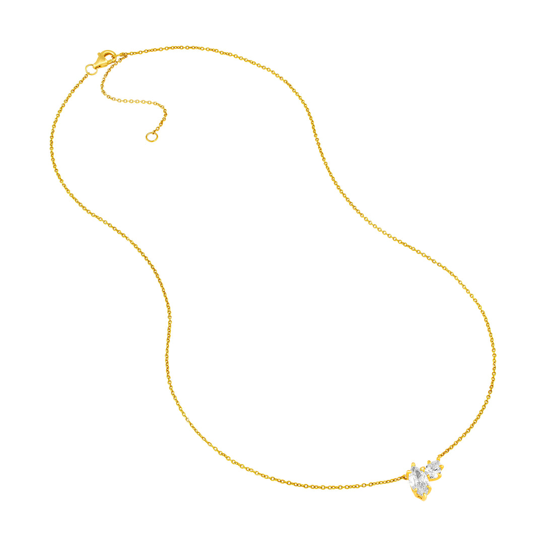 2tcw Marquise & Round Diamond Station Necklace