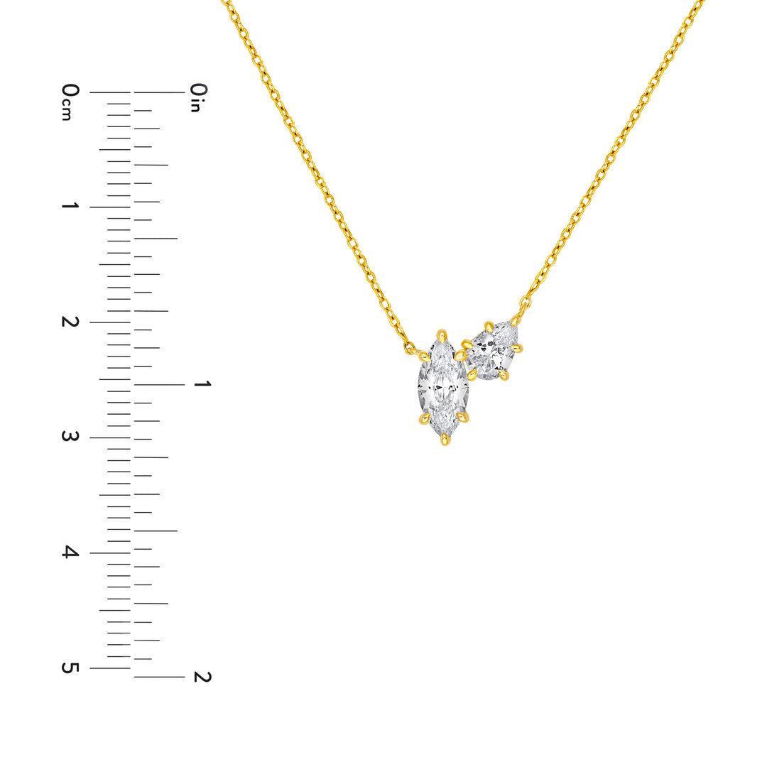 2tcw Marquise & Round Diamond Station Necklace