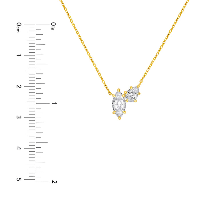 2tcw Marquise & Round Diamond Station Necklace