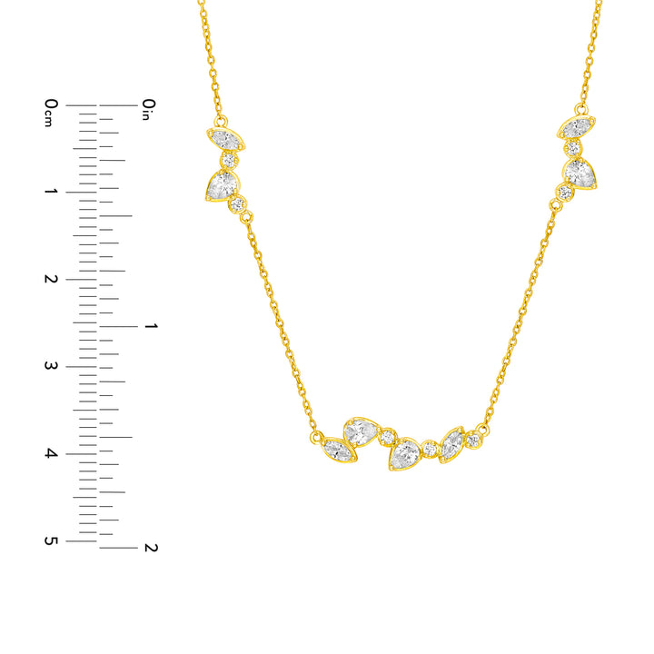 1-3/8tcw Multi Stone Diamond Cluster Necklace