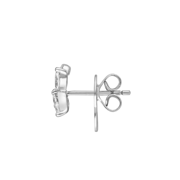 3/4tcw Pear Marquise & Round Diamond Cluster Stud Earrings
