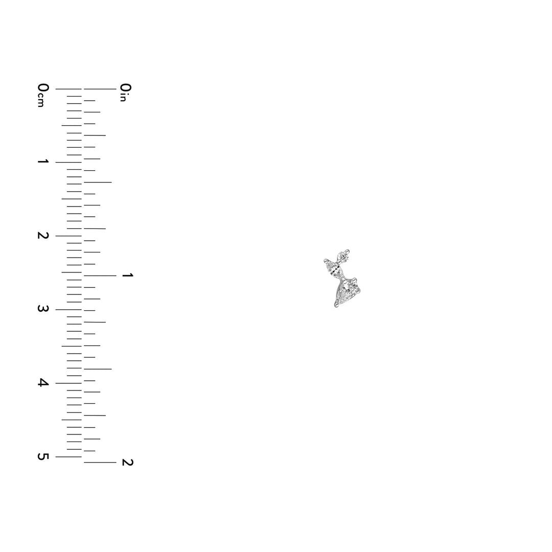 3/4tcw Pear Marquise & Round Diamond Cluster Stud Earrings