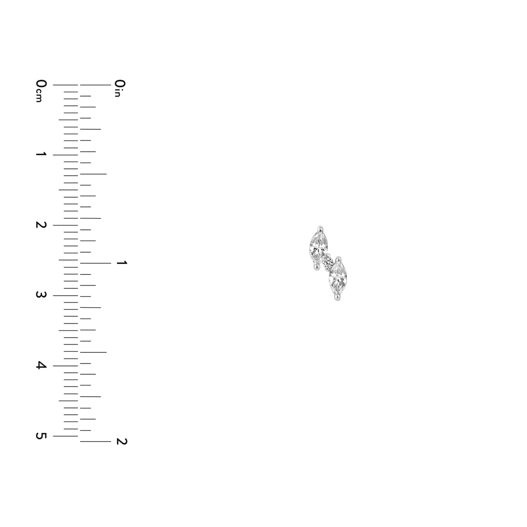 5/8tcw Marquise & Round Staggered Diamond Earrings
