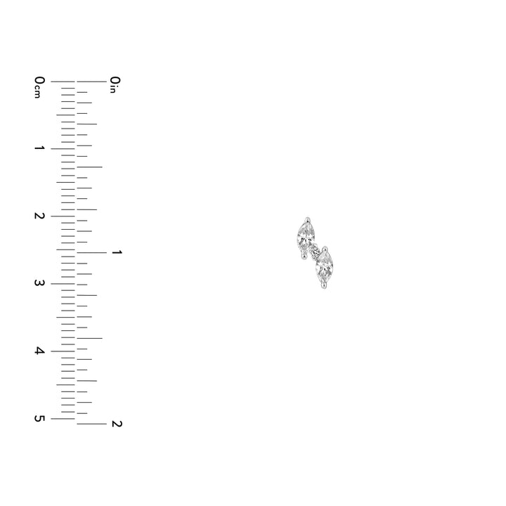 5/8tcw Marquise & Round Staggered Diamond Earrings