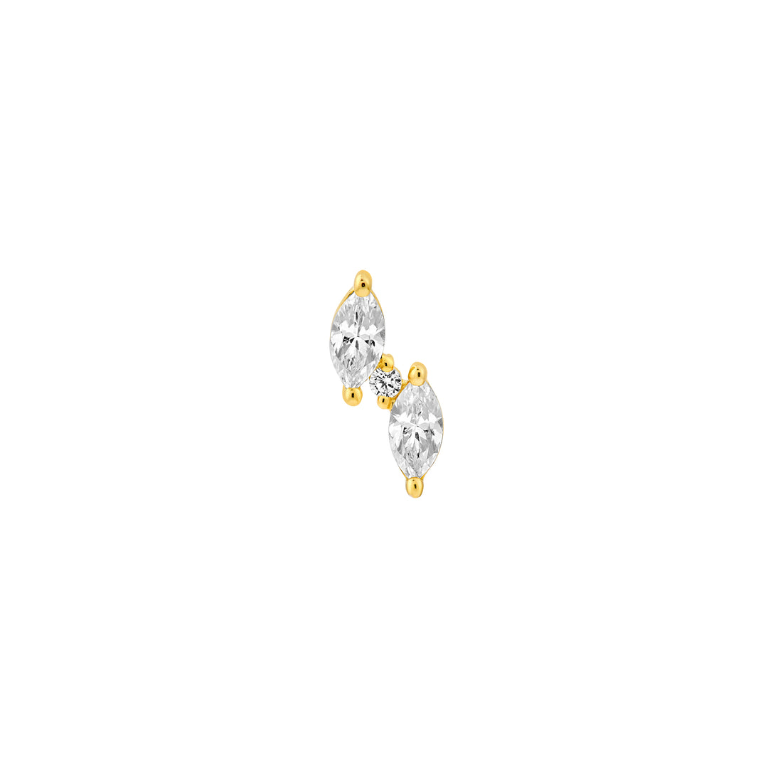 5/8tcw Marquise & Round Staggered Diamond Earrings