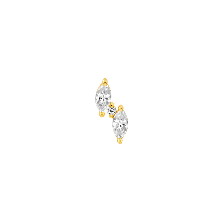 5/8tcw Marquise & Round Staggered Diamond Earrings