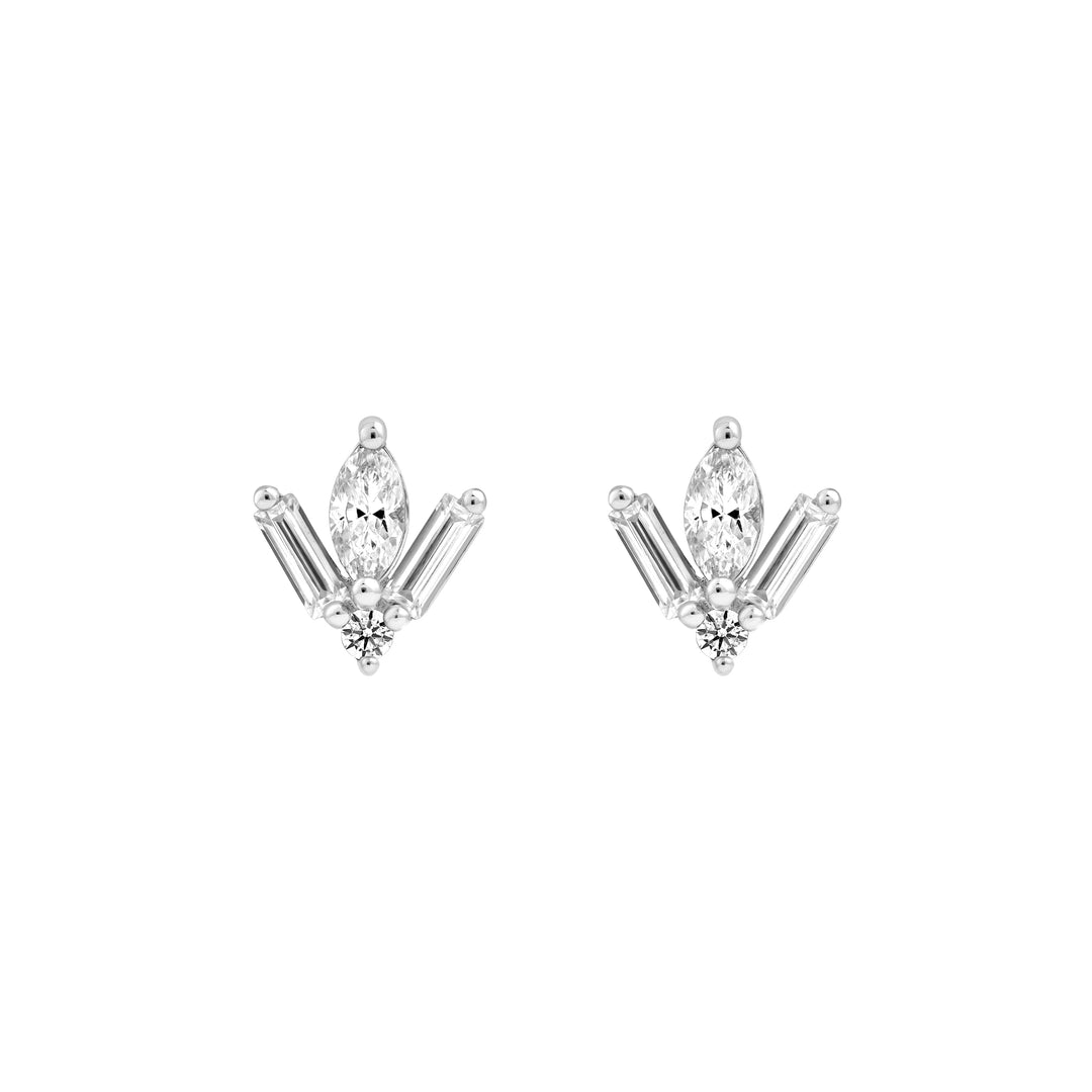 7/8tcw Multi-Cut Diamond Stud Earrings