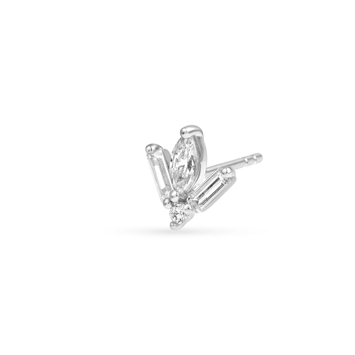7/8tcw Multi-Cut Diamond Stud Earrings