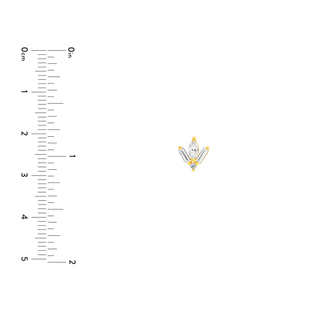 7/8tcw Multi-Cut Diamond Stud Earrings