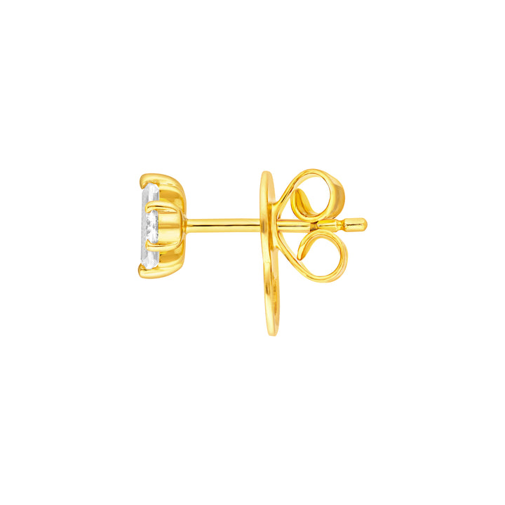 5/8tcw Square Baguette & Round Diamond Earrings