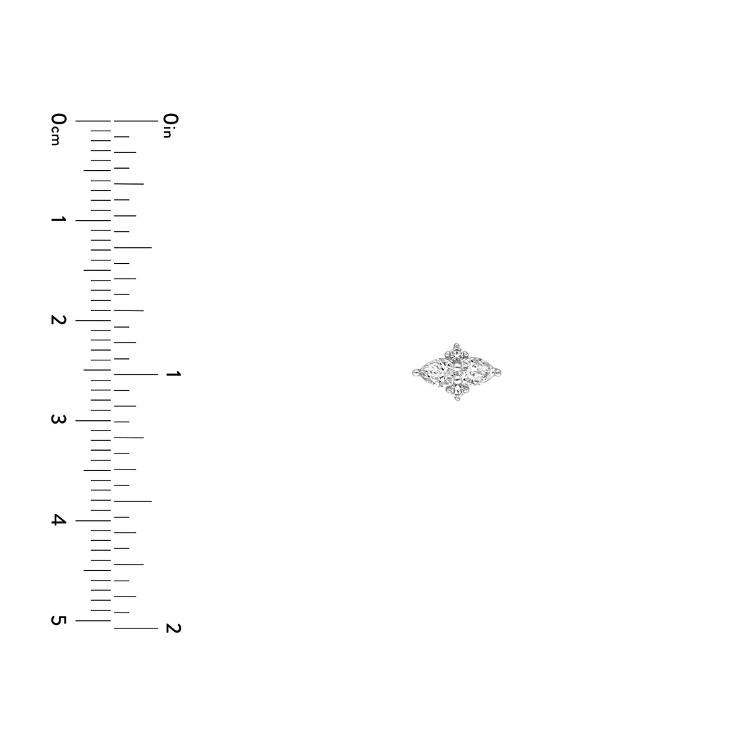 7/8tcw Pear & Round Diamond Earrings