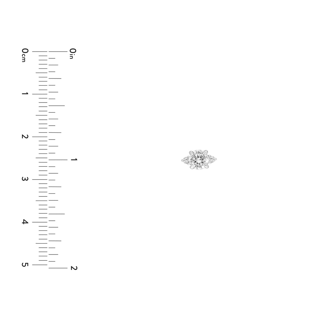 7/8tcw Three Stone Round Diamond Earrings