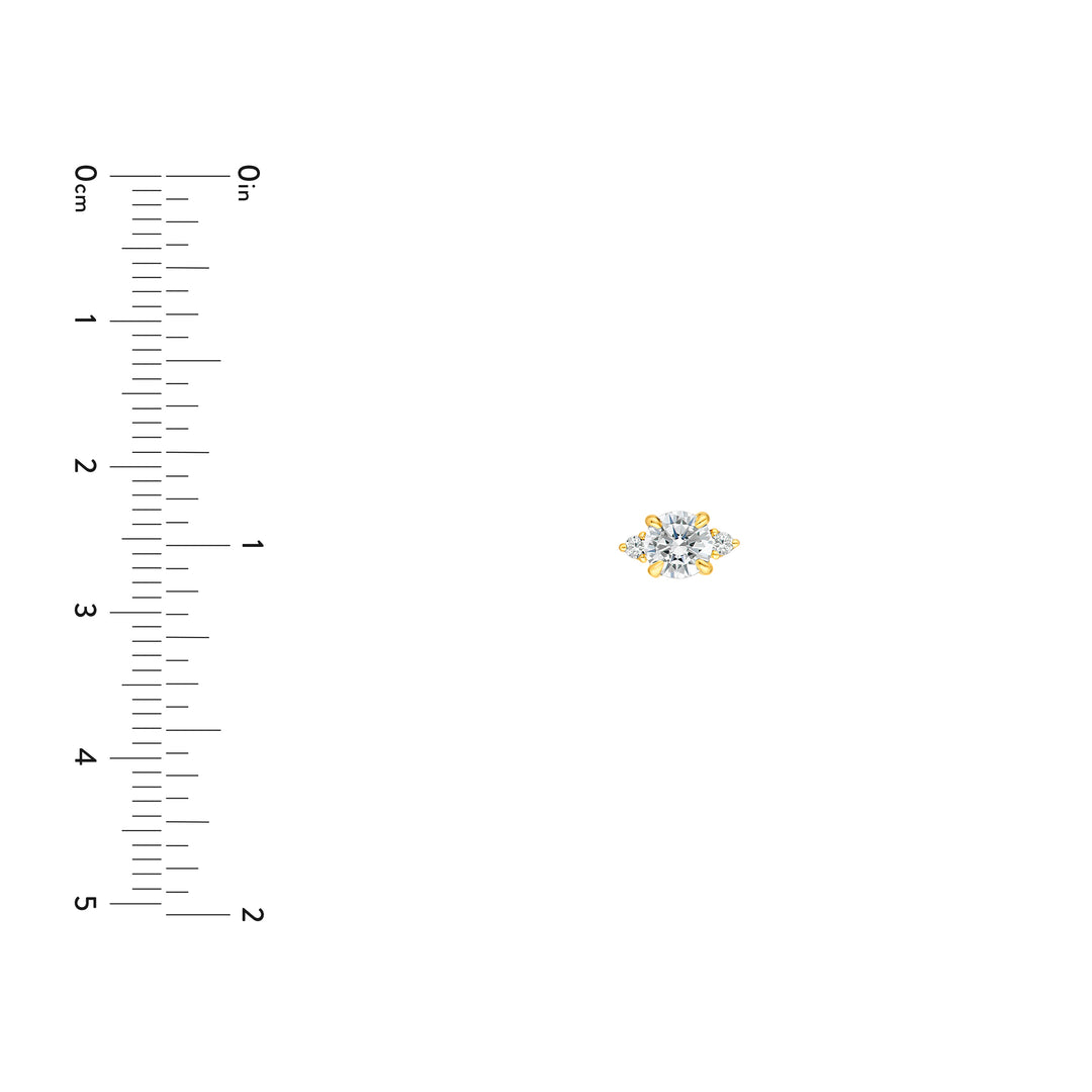 7/8tcw Three Stone Round Diamond Earrings