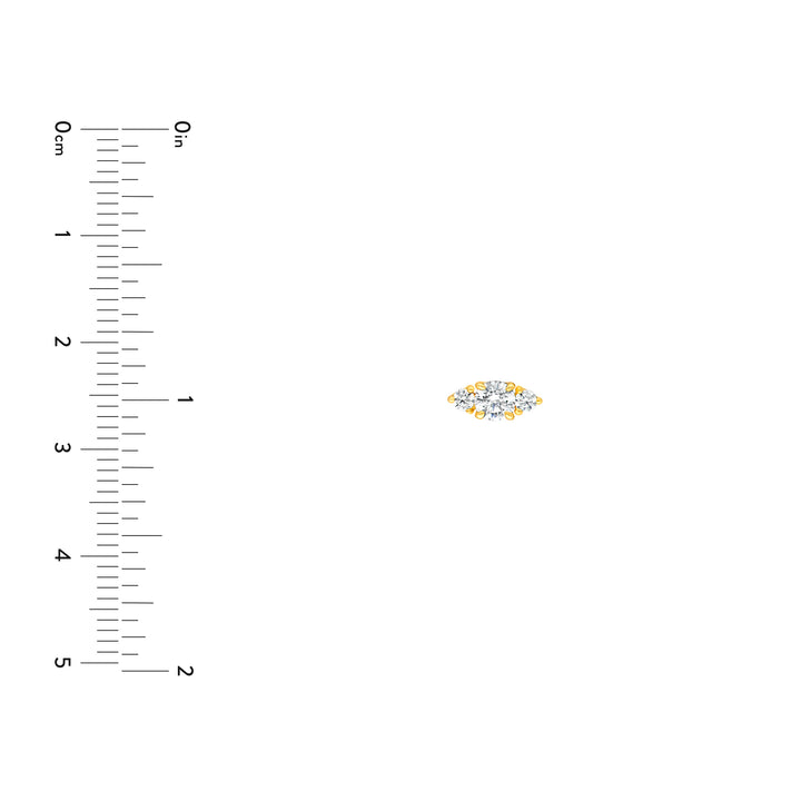 3/8tcw Three Stone Round Diamond Earrings