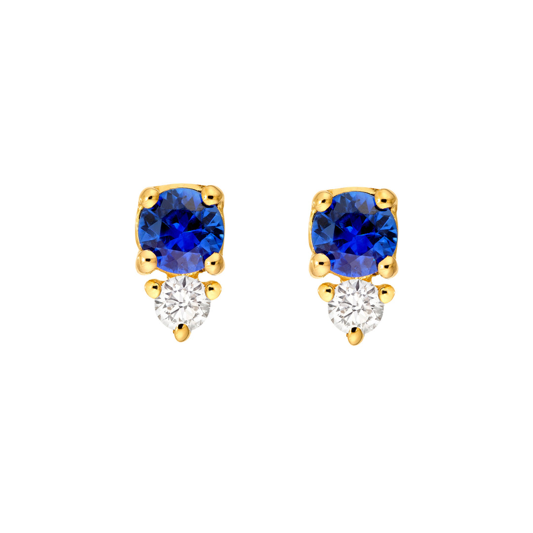 1/3tcw Sapphire & Diamond Stud Earrings