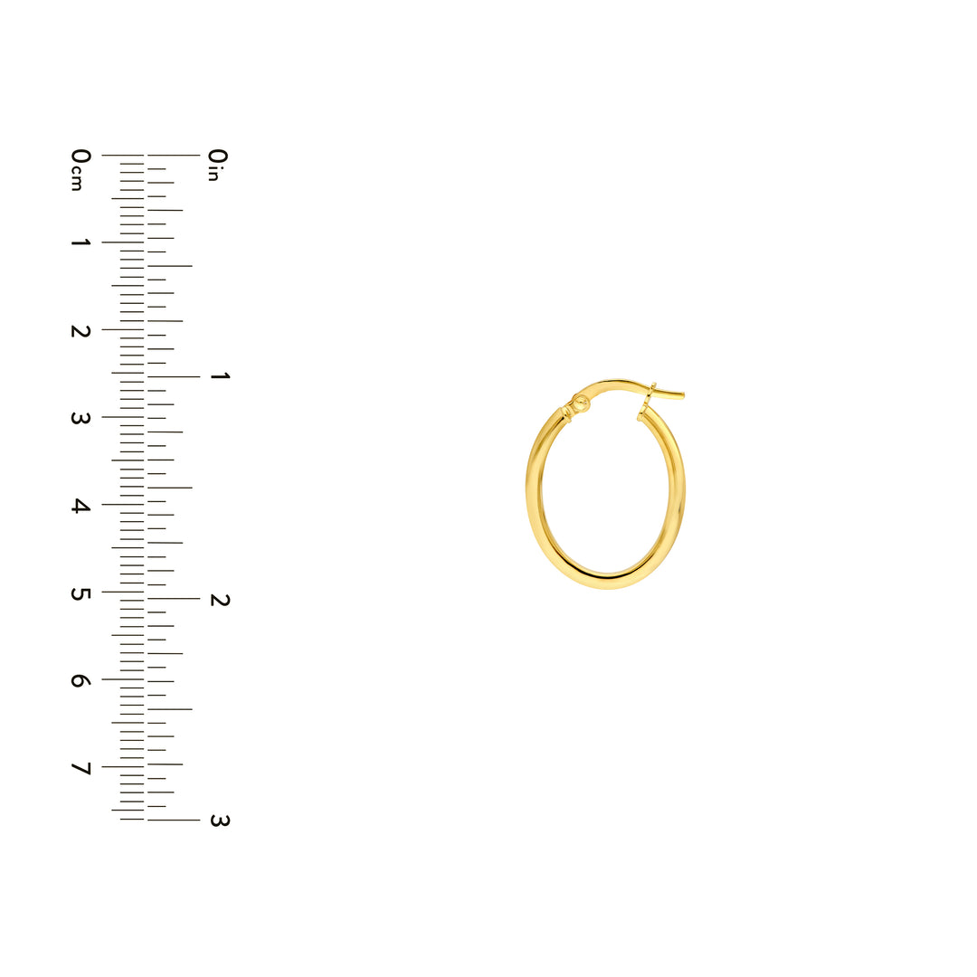 20mm Knife Edge Oval Hoop Earrings