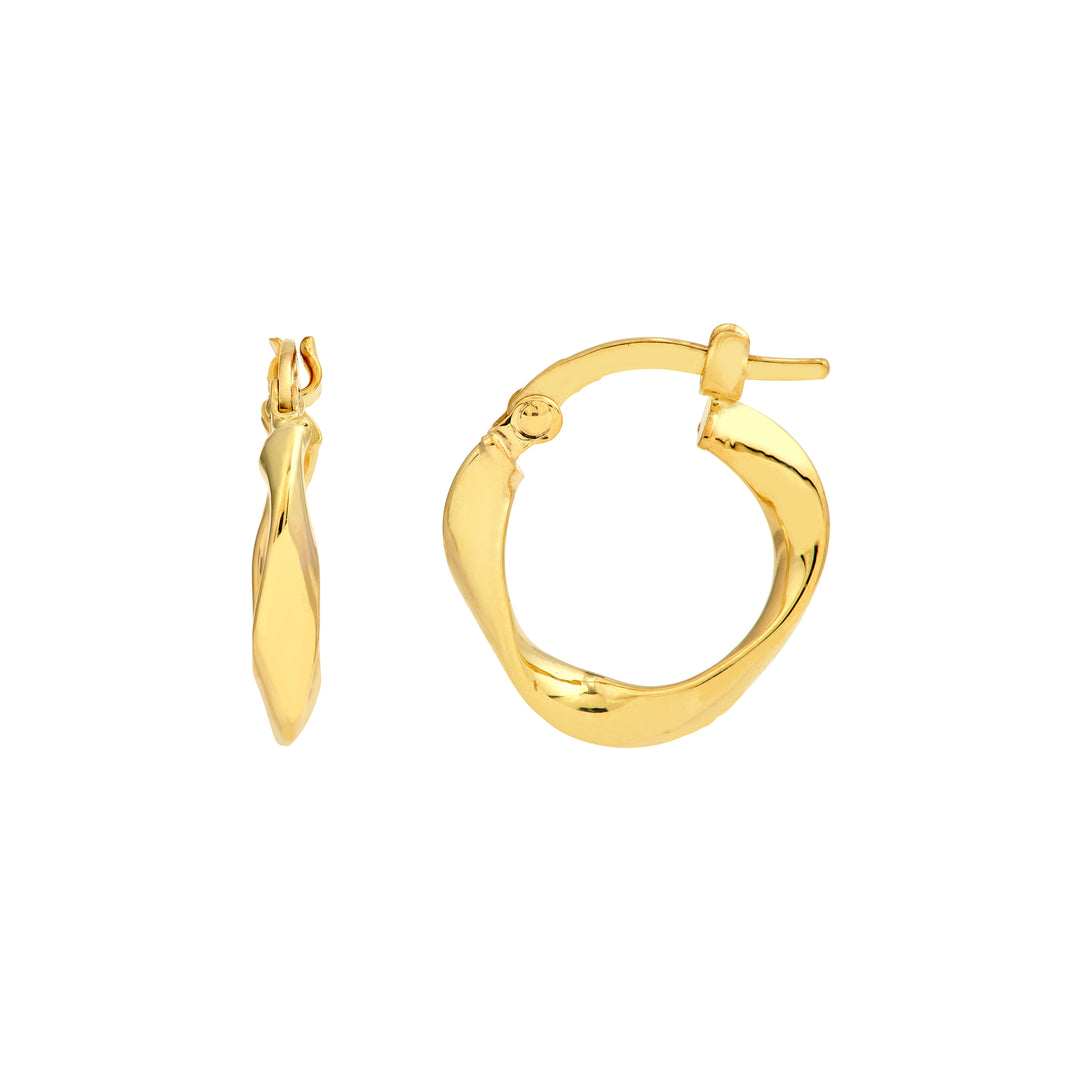 Twisted 2.5mm Oval Tube Round Hoop Earrings