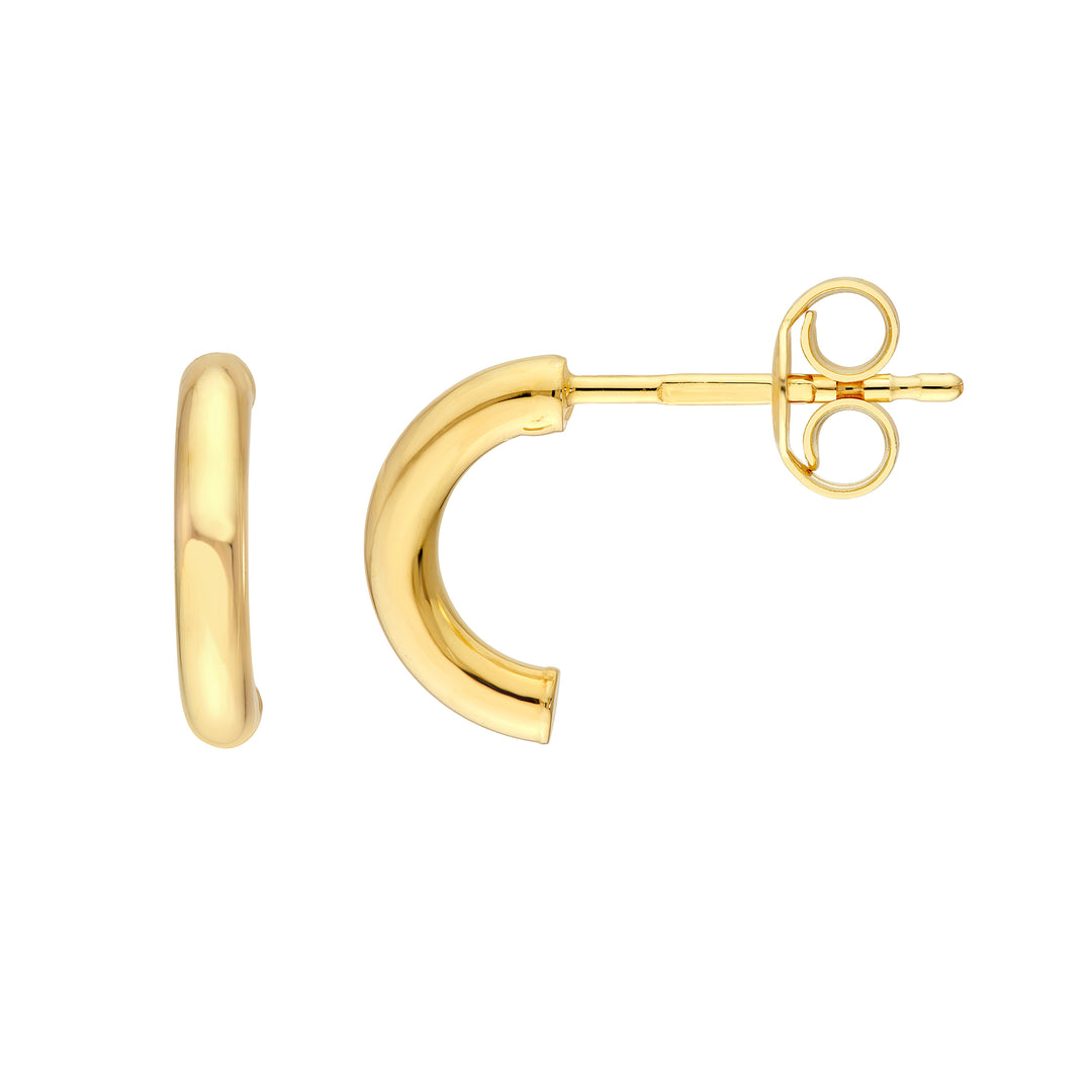6x2mm Half Round Hoop Earrings