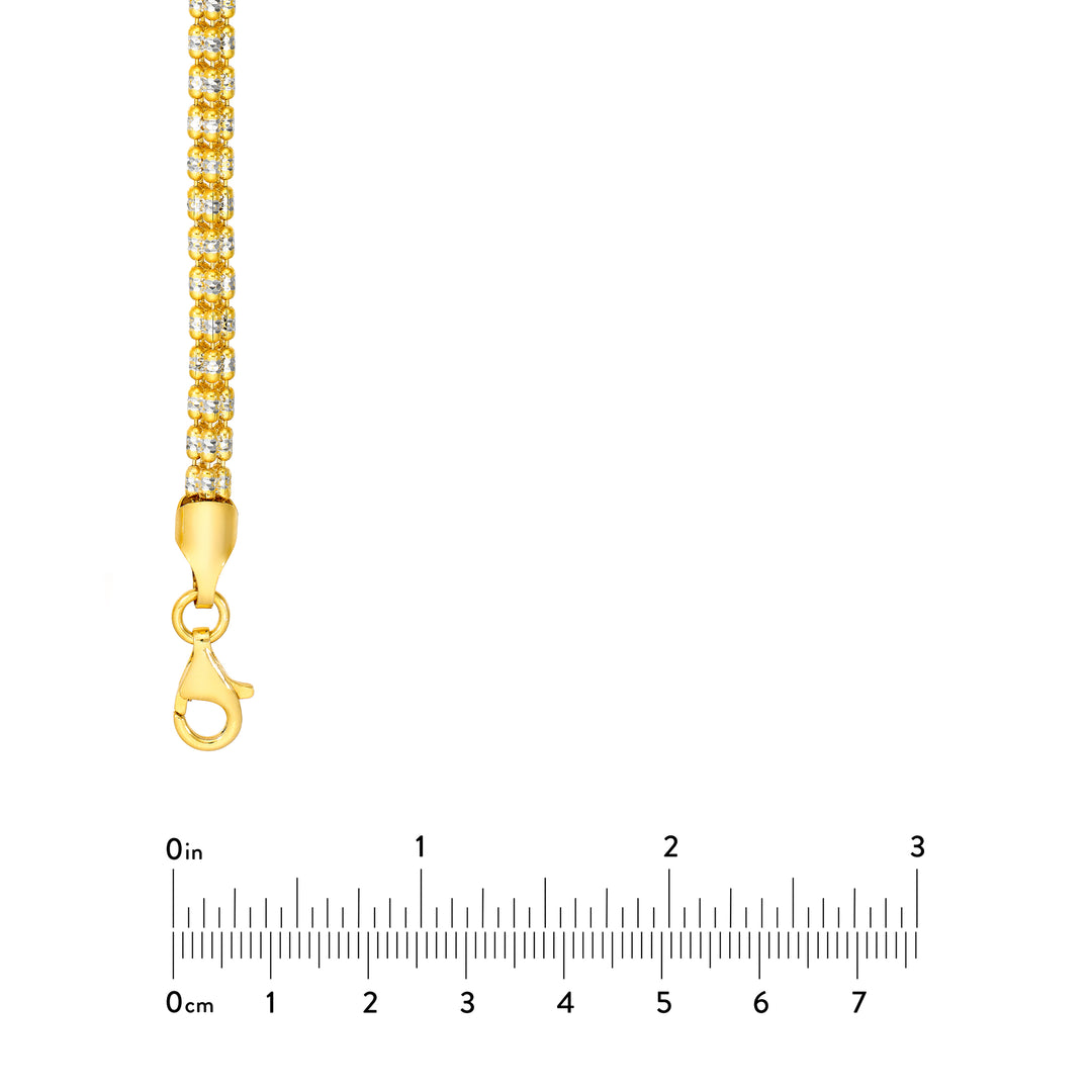 4.85mm Sterling Silver Two Tone Ice Chain [5 row]