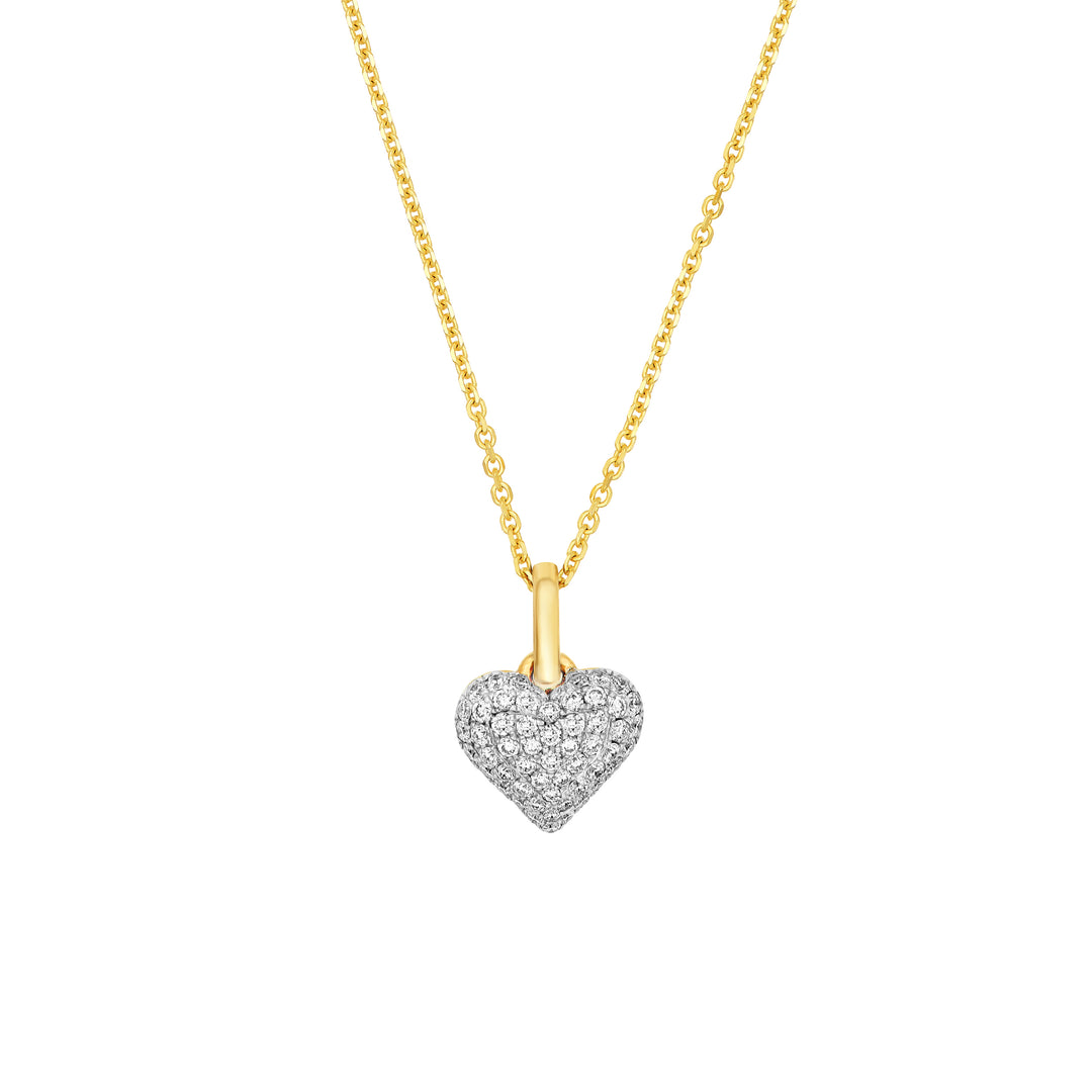 Pavé Diamond Heart Pendant Necklace (3/8tcw)