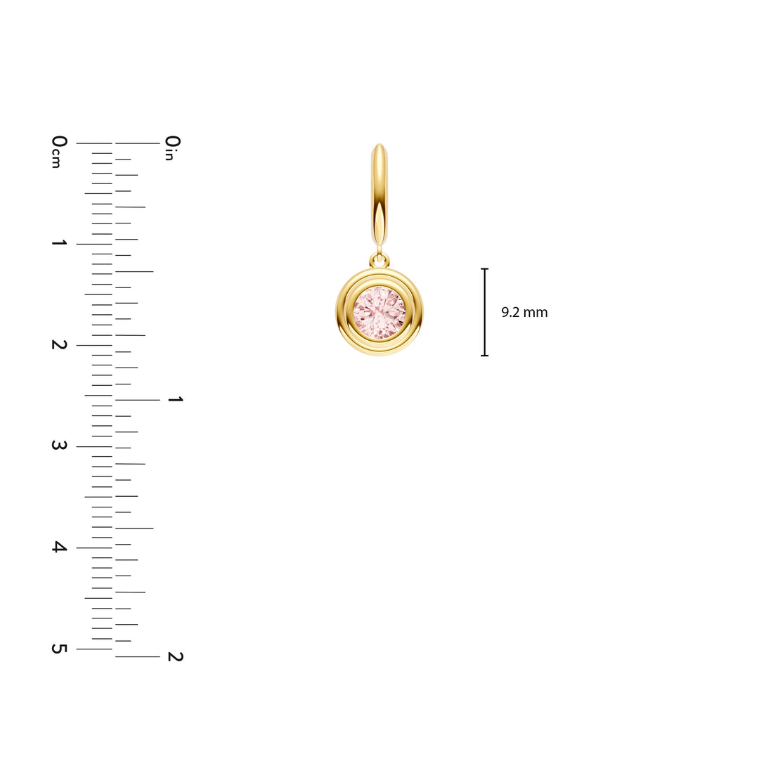Pink Morganite Double Bezel Dangle Earrings