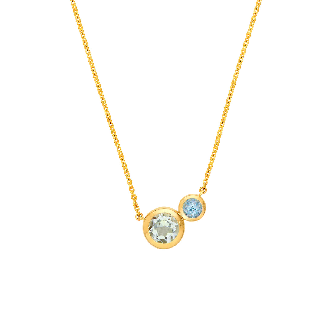 Toi et Moi Necklace (Green Amethyst & Sky Blue)