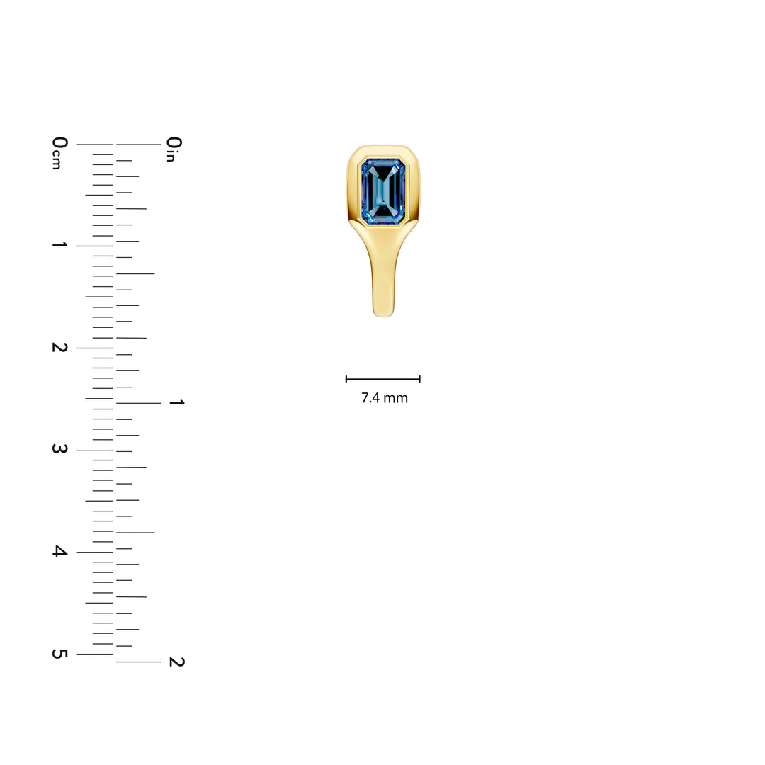 Emerald London Blue Bezel Stud Earrings