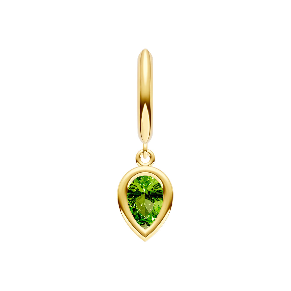 Pear Peridot Bezel Drop Earrings