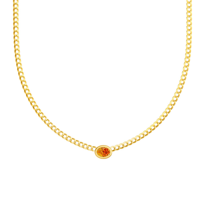 Oval Citrine Curb Necklace