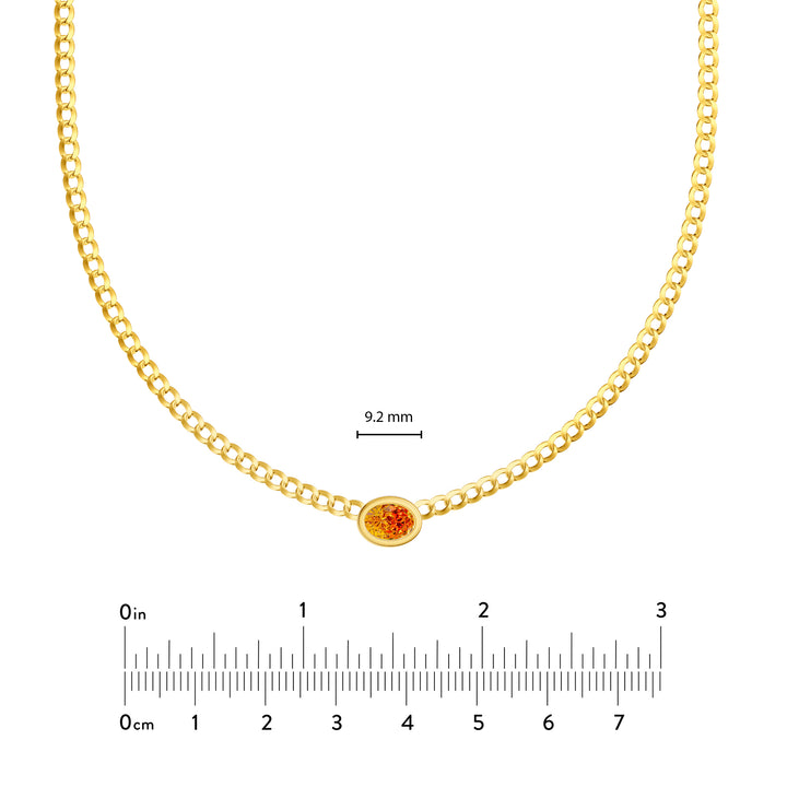 Oval Citrine Curb Necklace