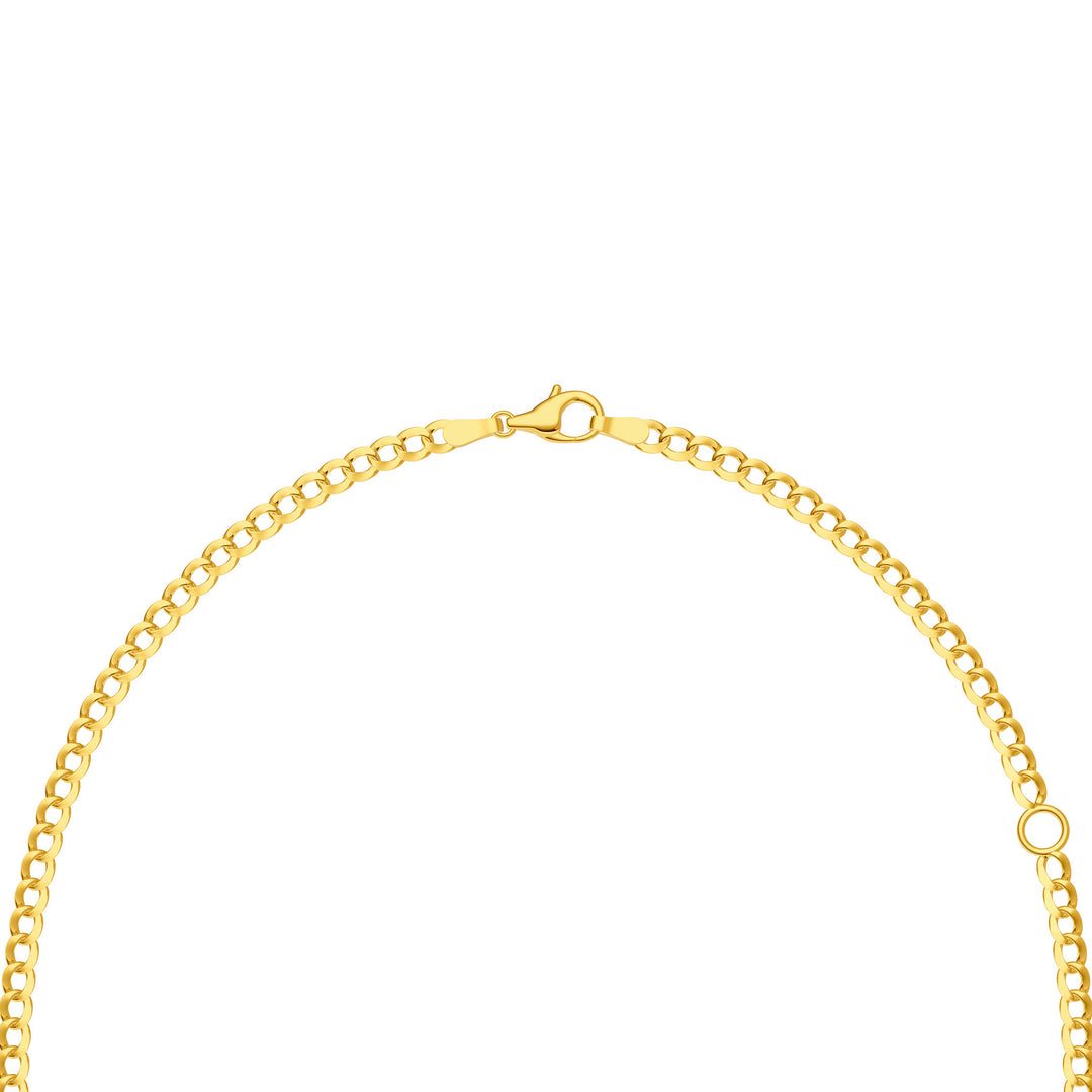 Oval Sky Blue Topaz Curb Necklace