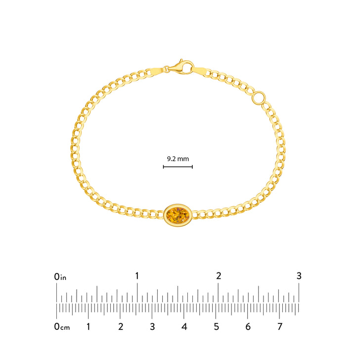 Oval Citrine Curb Bracelet