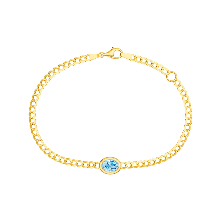 Oval Sky Blue Curb Bracelet