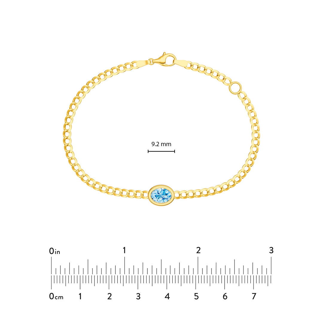 Oval Sky Blue Curb Bracelet